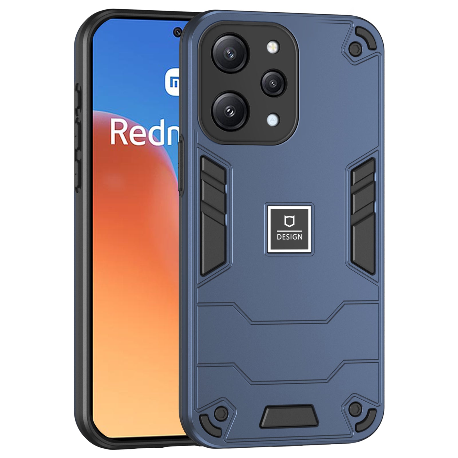 For Xiaomi Redmi 12 4G / 5G (Global) Case PC+TPU Phone Cover 2 in 1 Heavy Duty - Black For Xiaomi Redmi 12 4G / 5G (Global) Case PC+TPU Phone Cover 2 in 1 Heavy Duty - Black